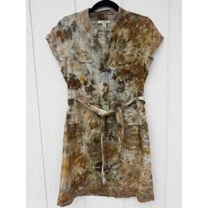 Banana Republic Petite Tie-Dye Button-Front Dress Size